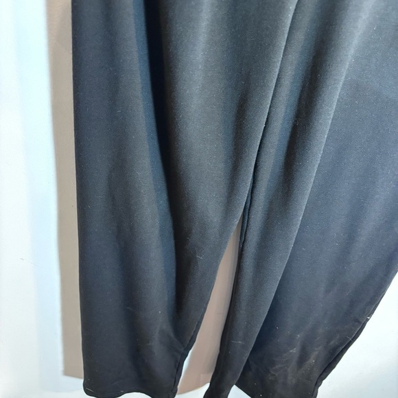 SMASH + TESS Sz L V-Neck Jumpsuit Wide Leg Seam Pockets Patch Front Pocket Black - Picture 5 of 10